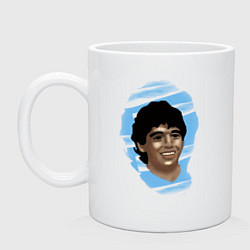 Кружка керамическая Diego Maradona, цвет: белый