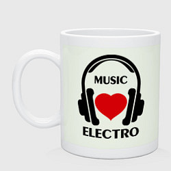 Кружка керамическая Electro Music is Love, цвет: фосфор