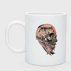 Кружка керамическая Metallica art 04, цвет: белый