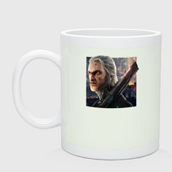 Кружка керамическая Кибер Геральт, цвет: фосфор