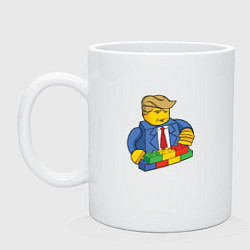 Кружка керамическая Lego Donald Trump - Президент Дональд Трамп констр, цвет: белый