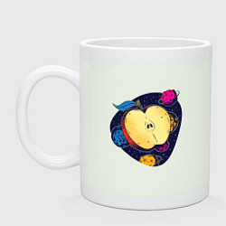 Кружка керамическая Space Apple Космическое яблоко, цвет: фосфор