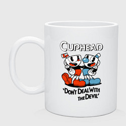 Кружка керамическая Cuphead, Dont deal with devil, цвет: белый