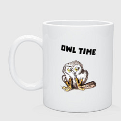 Кружка керамическая Owl time, цвет: белый