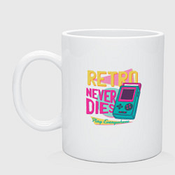 Кружка керамическая Retro never dies, цвет: белый