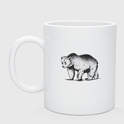 Кружка керамическая Медведь Гризли Grizzly Bear, цвет: белый