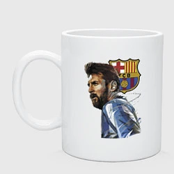 Кружка керамическая Lionel Messi Barcelona Argentina Striker, цвет: белый