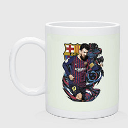 Кружка керамическая Messi Barcelona Argentina Striker, цвет: фосфор