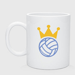 Кружка керамическая Volleyball King, цвет: белый