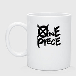 Кружка керамическая One Piece Большой куш лого, цвет: белый