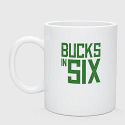 Кружка керамическая Bucks In Six, цвет: белый