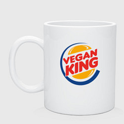 Кружка керамическая Vegan King, цвет: белый