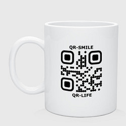 Кружка керамическая QR-SMILE, цвет: белый