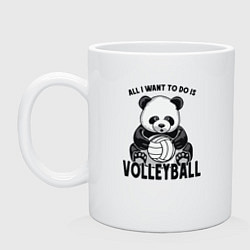 Кружка керамическая Volleyball Panda, цвет: белый
