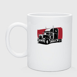 Кружка керамическая Truck red, цвет: белый
