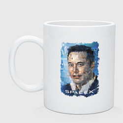 Кружка керамическая Elon Musk, Space X, цвет: белый