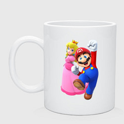 Кружка керамическая Mario Princess, цвет: белый