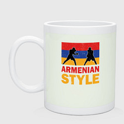 Кружка керамическая Армянский стиль, цвет: фосфор