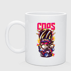 Кружка керамическая Полицейский, цвет: белый