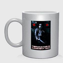 Кружка керамическая Terminator JD, цвет: серебряный