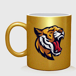 Кружка керамическая Roar - Tiger, цвет: золотой