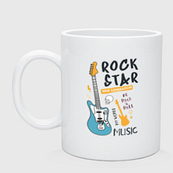 Кружка керамическая Rok Star Music, цвет: белый