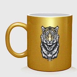 Кружка керамическая King - Tiger, цвет: золотой