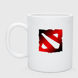 Кружка керамическая ЧЁРНО КРАСНОЕ ЛОГО ДОТА 2 DOTA 2 LOGO, цвет: белый