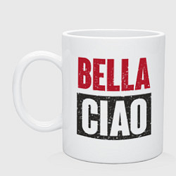 Кружка керамическая Bella Ciao - Money Heist, цвет: белый