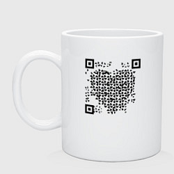 Кружка керамическая QR-Heart, цвет: белый