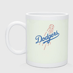 Кружка керамическая Los Angeles Dodgers baseball, цвет: фосфор