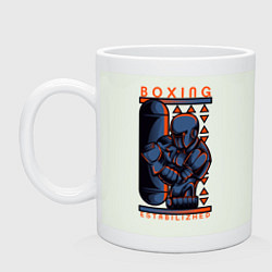 Кружка керамическая Робот боксёр, цвет: фосфор
