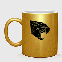 Кружка керамическая Triangle pantera, цвет: золотой