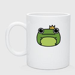 Кружка керамическая Frog Lucky король, цвет: белый