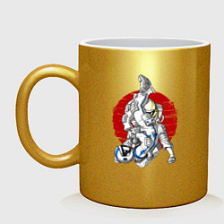 Кружка керамическая Боевые искусства космонавтов, цвет: золотой