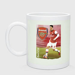 Кружка керамическая Arsenal, Mesut Ozil, цвет: фосфор