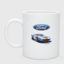 Кружка керамическая Ford Motorsport, цвет: белый