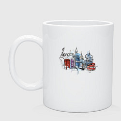 Кружка керамическая London England, цвет: белый