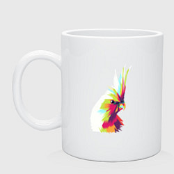 Кружка керамическая Цветной попугай Colors parrot, цвет: белый