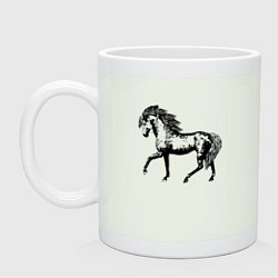 Кружка керамическая Мустанг Лошадь, цвет: фосфор