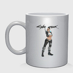 Кружка керамическая Vi cyberpunk 2077, цвет: серебряный