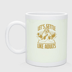 Кружка керамическая Давай помиримся как взрослые, цвет: фосфор