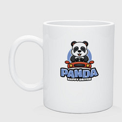 Кружка керамическая Panda Happy driver, цвет: белый