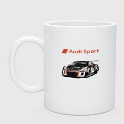 Кружка керамическая Audi Motorsport Racing team, цвет: белый