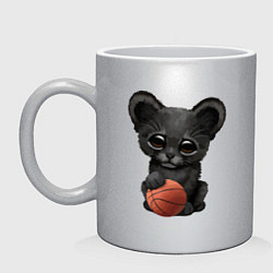 Кружка керамическая Баскетбол - Пантера, цвет: серебряный