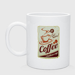 Кружка керамическая Coffee Cup Retro, цвет: белый