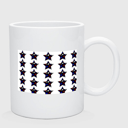 Кружка Звёзды в цветах флага России / Белый – фото 2