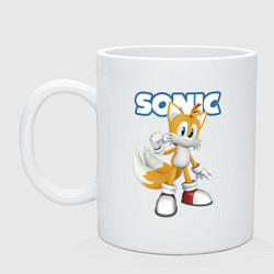 Кружка керамическая Майлз Тейлз Прауэр Sonic Видеоигра, цвет: белый