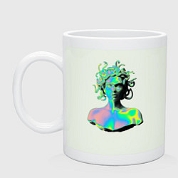 Кружка керамическая Gorgon Medusa Vaporwave Neon, цвет: фосфор