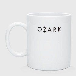 Кружка керамическая Ozark black logo, цвет: белый